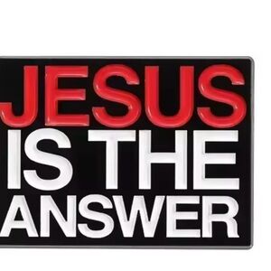 Jesus is the answer pin Christian Pin